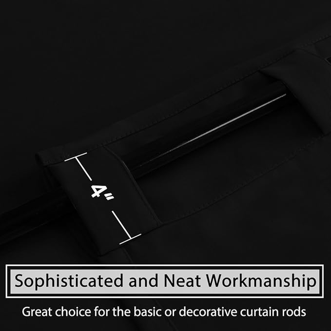 H.VERSAILTEX Blackout Curtains Thermal Insulated Window Treatment Panels Room Darkening Blackout Drapes for Living Room Back Tab/Rod Pocket Bedroom Draperies, 52 x 84 Inch, Black, 2 Panels - Image 9