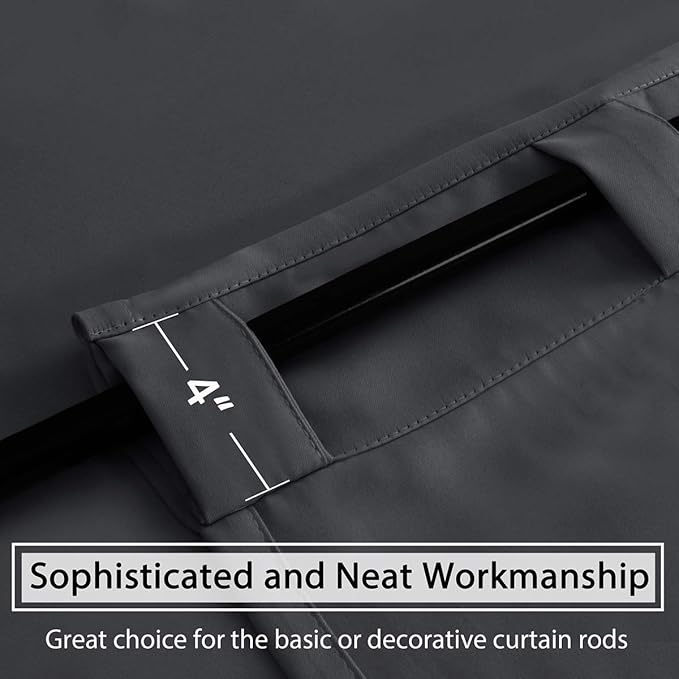 H.VERSAILTEX Blackout Curtains Thermal Insulated Window Treatment Panels Room Darkening Blackout Drapes for Living Room Back Tab/Rod Pocket Bedroom Draperies, 52 x 96 Inch, Charcoal Gray, 2 Panels - Image 9