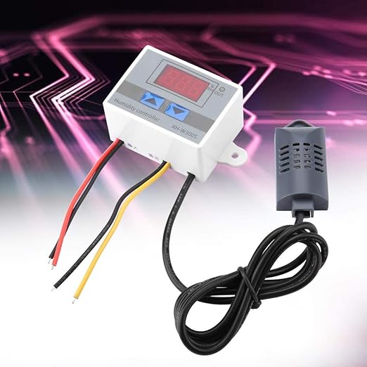 Digital Hygrometer, XH-W3005 Digital Hygrometer Switch Controller Humidity Sensor 0~99% RH 12V/24V/220V Capacitor Assortment Digital Humidity Controller(220V) - Image 2