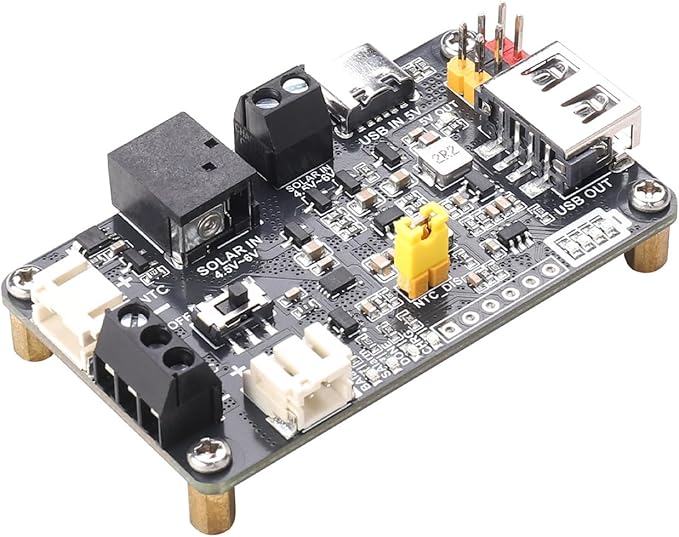 Solar Power Management Module for 5V Solar Panel & 3.7V Lithium Ba-ttery Charging, USB/Type-C Input, 5V/3.3V Output, Ba-ttery Protection for IoT & Environmental Monitoring - Image 2