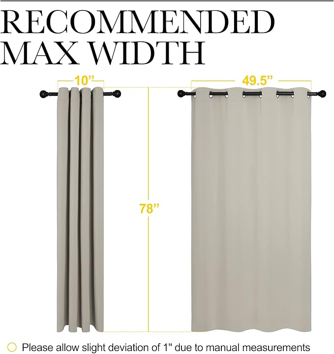 NICETOWN Natural Room Darkening Curtains 78" Long for Boho Farmhouse Home Decoration, Window Treatment Total Privacy Drape Panels for Bedroom Living Room Guest Room (55" Wide, Set of 2) - Image 7