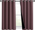 NICETOWN Warm Curtains for Winter, Bedroom Full Blackout Curtain Panels, Great Job for Blocking Light, Complete Blackout Draperies with Black Liner for Night Shift (Dry Rose, Set of 2, 46 by 54-inch) by NICETOWN