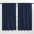NICETOWN Blackout Curtain Panels Window Draperies - (Navy Blue Color) 62x63 inch, 2 Pieces, Insulating Room Darkening Blackout Drapes for Doorway Shower Bathroom Laundry Room Bifold Door by NICETOWN