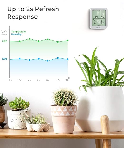 Govee Bluetooth Digital Hygrometer Indoor Thermometer, Room Humidity and Temperature Sensor Gauge with Remote App Monitoring, Large LCD Display, Notification Alerts, 2 Years Data Storage Export, Grey - Image 6