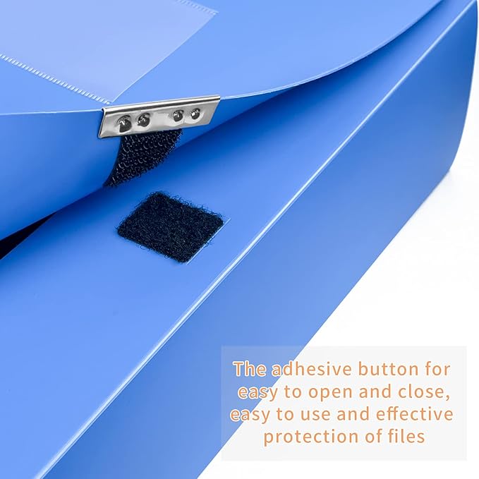 HUA JIE A4 Storage File Boxes Plastic Archives Cases with Lid, File Folder Organizer Document Filing Box for office,31×7.5×23.5 cm, Blue(Pack of 4) - Image 8