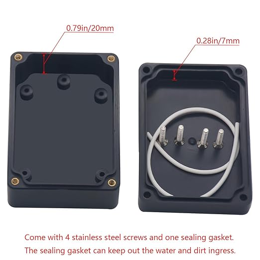 Project Box IP65 Waterproof Junction Box ABS Plastic Electrical Boxes DIY Electronic Project Case Power Enclosure 3.3”x2.3”x1.3” - Image 4