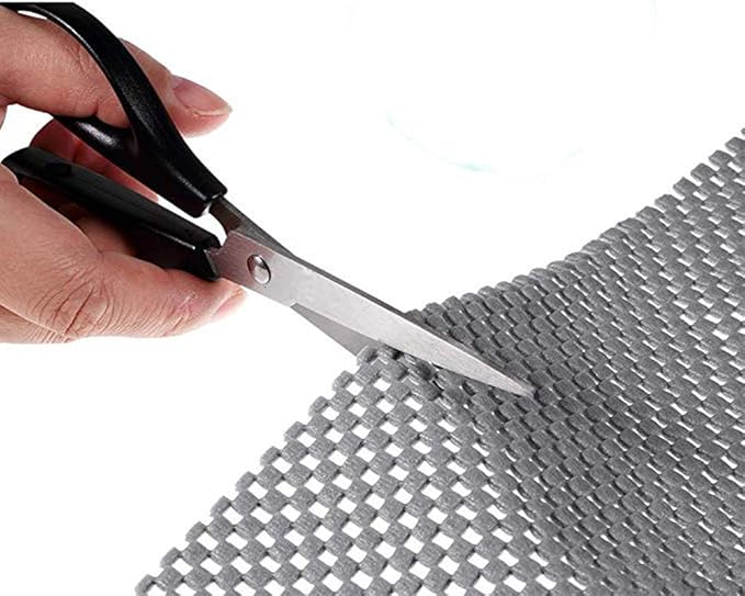 Shelf Liner Drawer Liner Non-Slip Mat Shelves Liners 12" X6.5’ Grid Pattern PVC Non-Adhesive Grip Liner Anti-Slip Mat for Kitchen Cabinets Wire Shelving Pantry Dresser Refrigerator (Grey) - Image 2