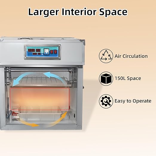 XKV 88 Egg Incubator with Automatic Egg Turning,Temperature Control and Humidity Control,Hatching Eggs,Chicken,Ducks,Poultry,Industrial Brooding Machine Chicken Incubator for Farm,Lab,Home,Indoor - Image 4