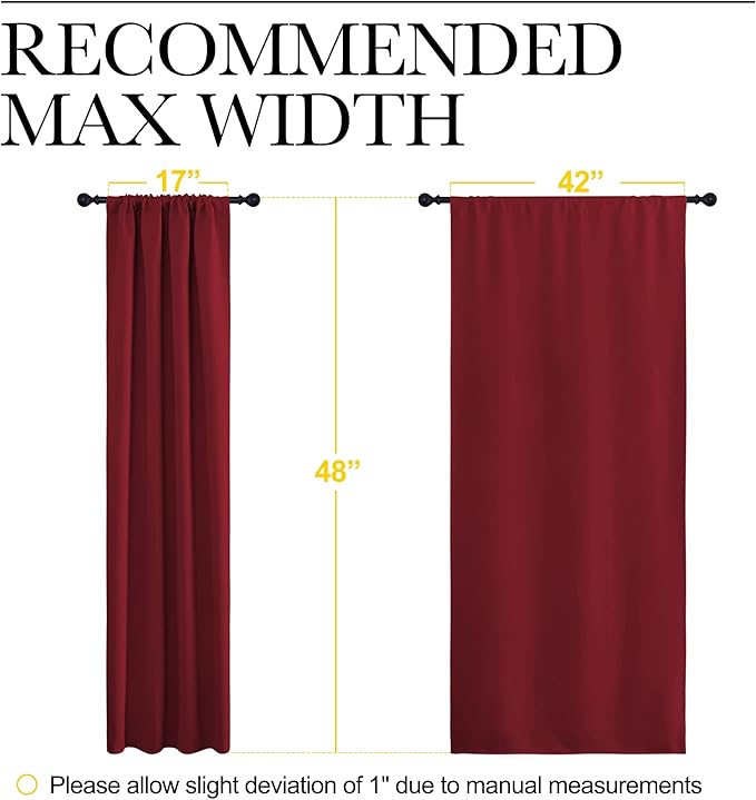 NICETOWN Burgundy Curtains Blackout Drape Panels - Lights Block Out Window Treatment Curtain Sets for Home Decoration on Christmas & Thanksgiving Day (Set of 2 Panels, 42 by 48-Inch) - Image 7