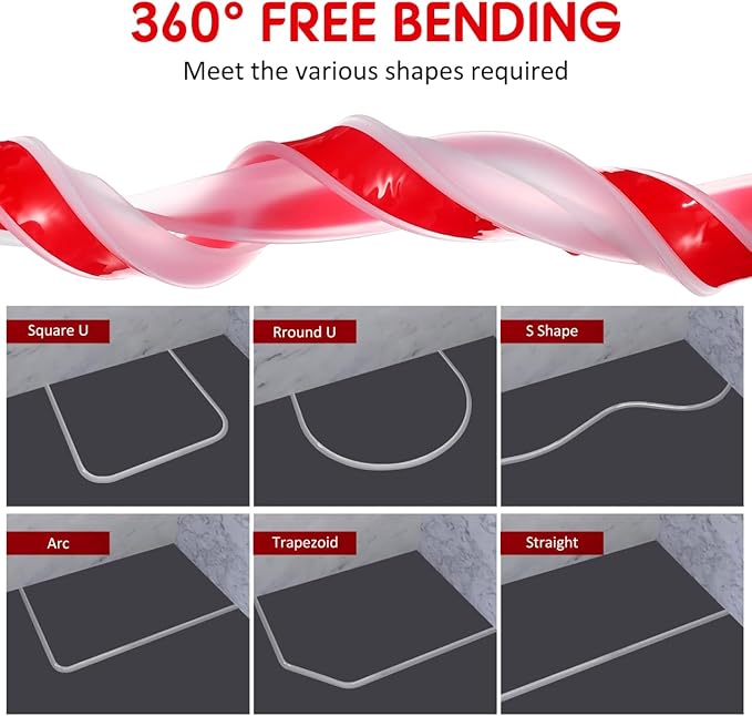 Shower Threshold Water Barrier Strip 39.37 Inch Transparent Adhesive Seal for Kitchen Countertop and Bathroom Sink Splash Guard - Image 6