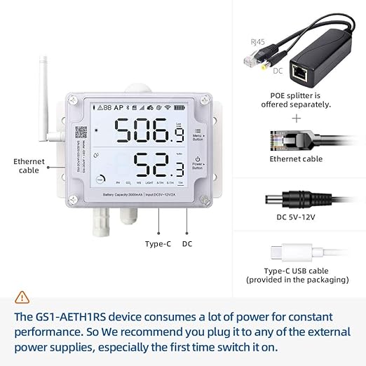 UbiBot GS1-AETH1RS Ethernet & WiFi Temp/Humidity/Illumination Sensor, Data Logger, External Probe, Scheduled Reports, Multiple Alert, Support Local Deployment (2.4GHz WiFi & Ethernet, No Hub Required) - Image 8