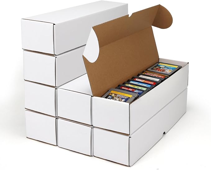 Bulk 1200 Capacity Trading Cards Storage Box, in Total 25 Pack Brown White Cardboard Shipping Boxes for 30000 Count 12pt 2.5x3.5 inch Cards or Sleeved Cards - Image 4