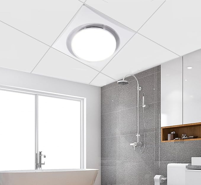 Nalle Ventilation Fans Bathroom Exhaust Fan with Light 9.6 inch Panel 6000K 12W Round LED 90 CFM 1.0 Sones 4 Inch Duct,110V Ceiling Mount Exhaust Fan for Shower,Bathroom,Office,Home(YFL-200) - Image 7