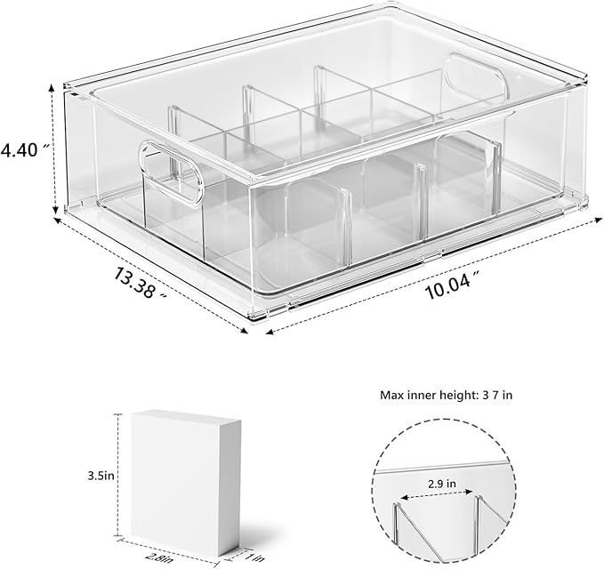 Trading Card Storage Box - Clear Large Storage Organizer Holds 3200 Cards with Dividers and Foam Blocks – Display Case for TCG, MTG & Sports Cards (1-Pack) - Image 8