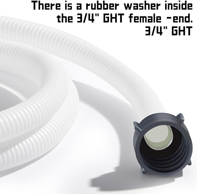 Dehumidifier Drain Hose 3/4 Inches FHT Connection with Rust-Resistant PE Connectors Cuttable Drainage Pipe Replacement Hose for Most Brand of Dehumidifiers, 15 Feet White - Image 4