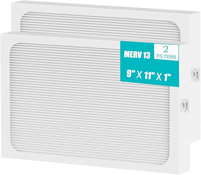 9 x 11 x 1 MERV 13 Replacement Dehumidifier Filter Compatible with Santa Fe Compact70, Ultra70, Element, Compact2, UA 65H dehumidifier Models 2 Pack by Unknown