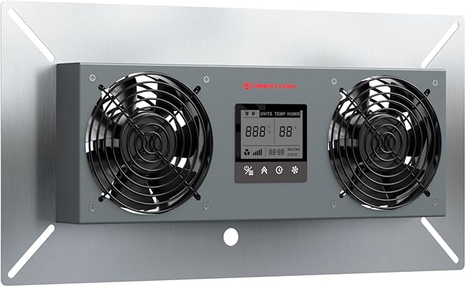 Abestorm Crawlspace Ventilation Fan, Crawl space Ventilator Fan with Humidistat, Temperature Controller, Moisture Reducing, for Crawl Spaces Garage Attic Hydroponics Grow Tents, 240CFM Air-out by AbestormSolutionsINC