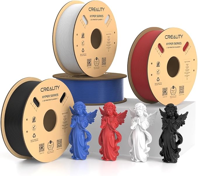 Creality Hyper PLA Filament Bundle 4KG, Up to 600mm/s High Speed 3D Printer Filament PLA, No-Tangling Stronger Toughness Fit Most 3D Printers by Creality