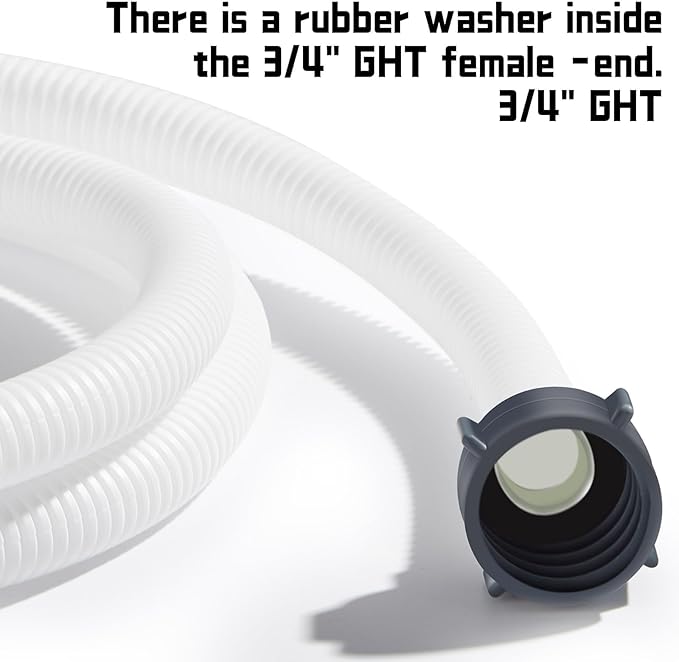 Dehumidifier Drain Hose 3/4 Inches FHT Connection with Rust-Resistant PE Connectors Cuttable Drainage Pipe Replacement Hose for Most Brand of Dehumidifiers, 5 Feet White - Image 4
