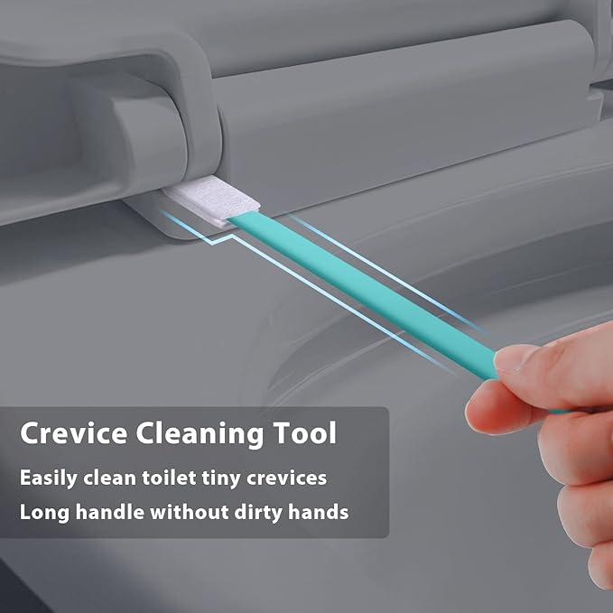 40pcs Crevice Cleaning Brush Tool, Disposable Toilet Brush for Toilet Seat Gaps, Crack and Crevice Cleaner Tools, Blue - Image 2