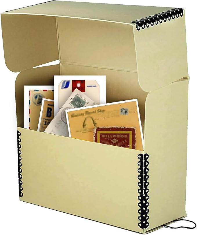 Lineco Archival Document Storage Box with Metal Edge, Acid-Free Tan Boxboard, Organize and Store Files, Prints, Photos, Letter-Sized Case 12.5" x 10.5" x 5" Wide - Image 5