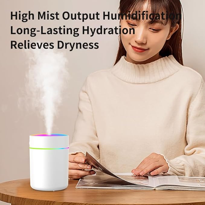 180ml Portable Small Humidifier with Colorful LED Night Light, USB Personal Desktop Humidifier for Car Home Office Travel, Auto Shut-Off, 2 Mist Modes, Super Quiet - Image 6