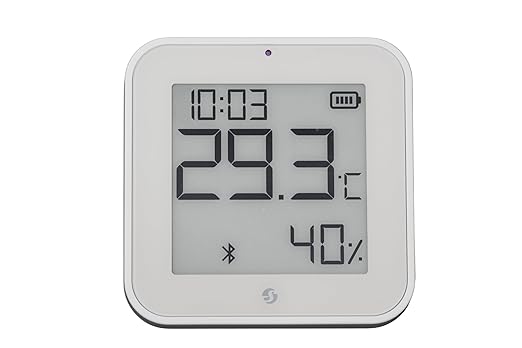 Shelly BLU H&T Display ZB Black, Bluetooth & Zigbee Operated Temperature & Humidity Levels Sensor, E-Paper Display, Home Assistant, Alexa, Google Home, Real-Time Monitoring, Long-Life Battery by Shelly