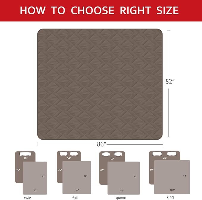Moonsea Waterproof Blanket Dog Bed Cover with Non-Skid Bottom, Couch Cover for Dogs, Mattress Protector Furniture Protector, Bed Couch Sofa(86" X 82"), Chocolate - Image 6
