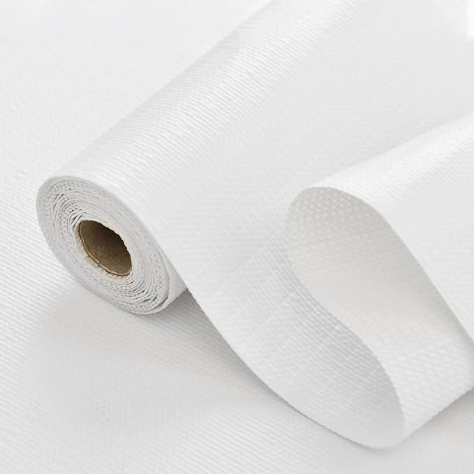 Shelf Liner for Kitchen Cabinets Non-Adhesive Drawer Liners 17.5In x 20FT, Non-Slip Strong Grip Cabinet Liners Thickened Paper for Shelves, Dresser, Cupboard, Tool Box, Pantry, Bathroom Drawer, White by Insigoo