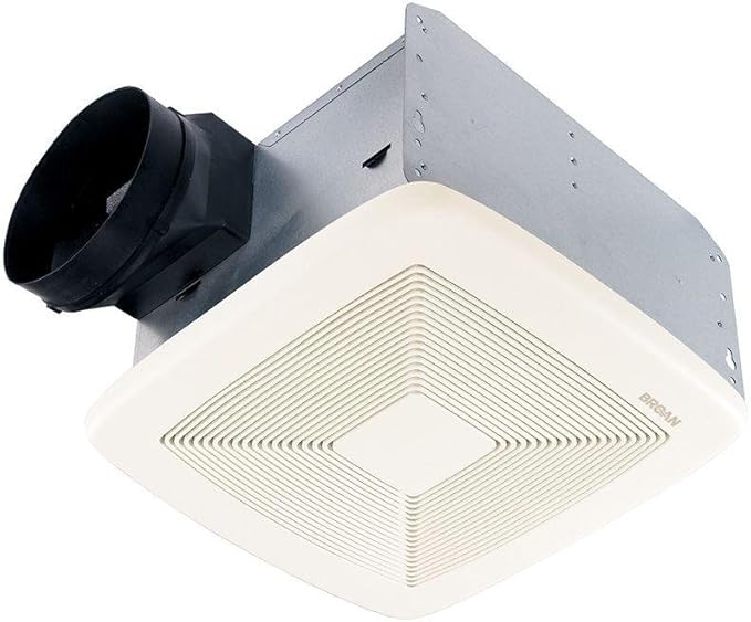 Broan-NuTone QTXE110 Ventilation Fan with Hanger Bars & 6-Inch Round Duct Connector, ENERGY STAR Certified, 110 CFM, 0.7 Sones, White - Image 2