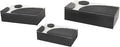 Deco 79 Wood Handmade Decorative Box Decorative Keepsake Boxes with 3D Geometric Accents, Set of 3 Storage Boxes 15", 12", 9"W, Black by Deco79