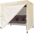 Outdoor 3 Triple Seater Hammock Swing Cover - Garden Glider Chair Canopy - UV Resistant (100 * 59 * 72 inch) Beige by SlanArrow