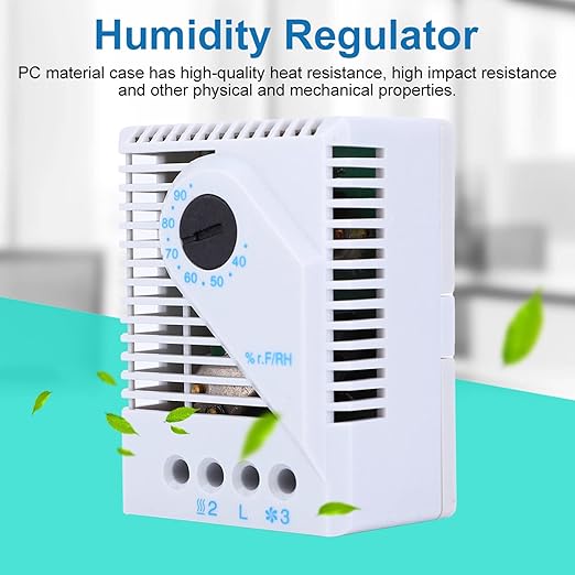 Humidity Controller, MFR012 Mechanical Pre Wired Humidifier Dehumidifier, PC Case Heat Impact Humidistat for Crawl Space Curing Meat Grow Room (MFR012) - Image 2
