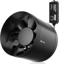 Hon&Guan 8 Inch Inline Booster Duct Fan with Speed Controller - 623 CFM Airflow with 44W Ultra-Low Power and Low Noise by HonGuan