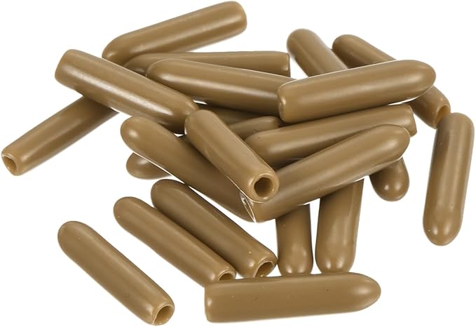 uxcell 20pcs Rubber End Caps 2mm ID Vinyl PVC Round Tube Bolt Cap Cover Screw Thread Protectors Light Brown - Image 4