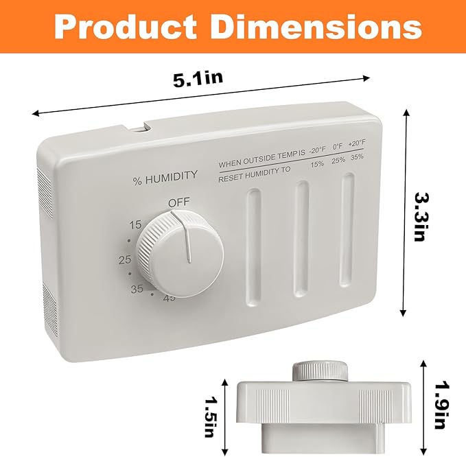 4655 Manual Whole House Humidifiers/Wall Mounted Humidifier Control Humidistat For AprilAire Manual Humidifier Whole House,24VAC - Image 2