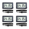 4-Pack Mini Digital Hygrometer Thermometer Gauge with Probe LCD Display Temperature Fahrenheit Humidity Meter for Incubator Reptile Plant Terrarium Sealed Containers Guitar Case by BuynowonVeanic