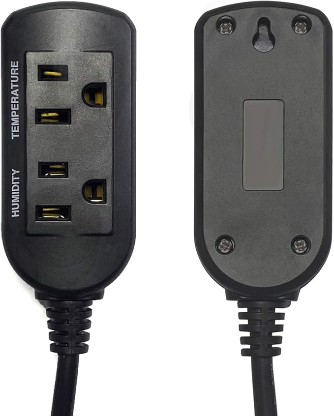 Temperature & Humidity Controller - Outlet Plug-in Thermostat & Humidistat for Reptiles & Greenhouses - Dual Stage Pre-Wired Electronic Controller - Image 5