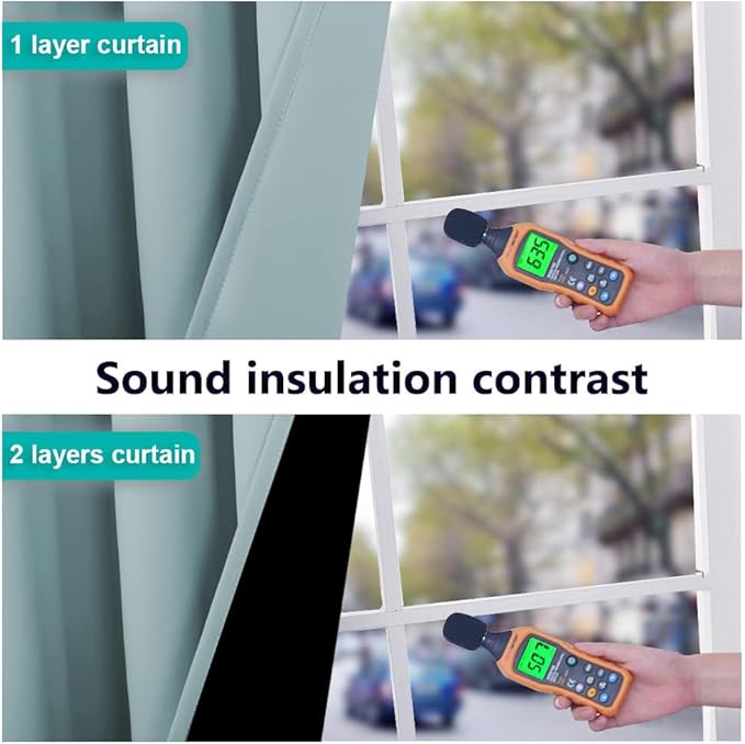NICETOWN 100% Blackout Curtains 84 inches Long, Sky Blue, 52 inches Wide, Pair of Energy Smart & Noise Blocking Out Drapes for Baby Room Window, Thermal Insulated Guest Room Lined Window Dressing - Image 4