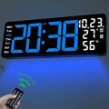 JoFomp 17.3" Large Digital Wall Clock, LED Digital Clock Large Display with Remote Control, Alarm Clock with Temp/DST/Dimmer/Humidity/Timer/Ambient Light - 12/24H, Alarm Wall Clock for Bedroom by JoFomp