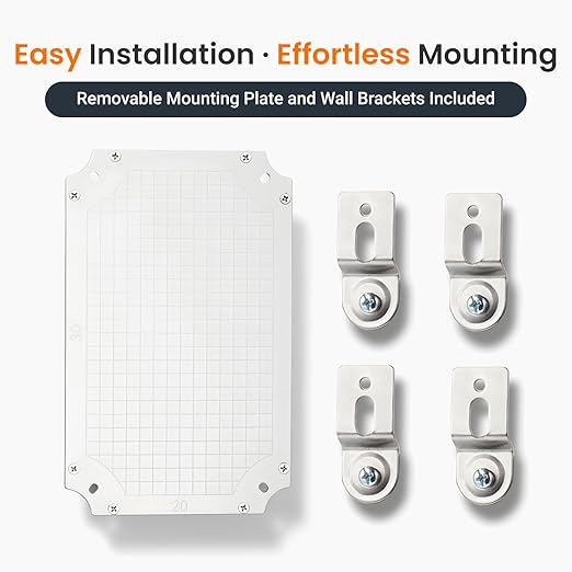 QILIPSU Waterproof Junction Box IP67 Outdoor Plastic Electrical Project Enclosure Weatherproof with Inner Door, Mounting Plate, Wall Brackets, Hinged Clear Cover 11.8"x7.9"x6.7" CC-D - Image 9