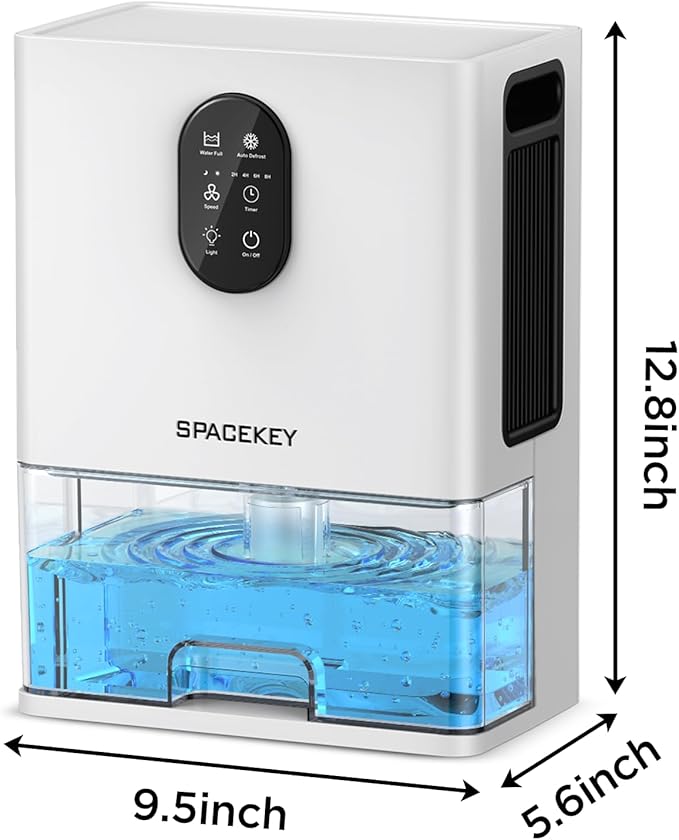 Dehumidifier, 106 OZ Water Tank (1000 sq.ft) Dehumidifiers for Home, Quiet Dehumidifier for Bathroom Bedroom Basement RV with Timer Setting, Auto Shut Off, 7 Colors LED Light, Sleep Modes, White - Image 2