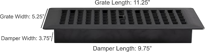 Decor Grates PL410-BLK 4-Inch by 10-Inch Plastic Floor Register, Black - Image 5