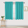 DWCN Blackout Curtains for Living Room Thermal Insulated, Energy Saving & Noise Reducing Bedroom Curtains, Peacock Blue, W 52x L 45 Inch, Set of 2 Rod Pocket Curtain Panels by DWCN