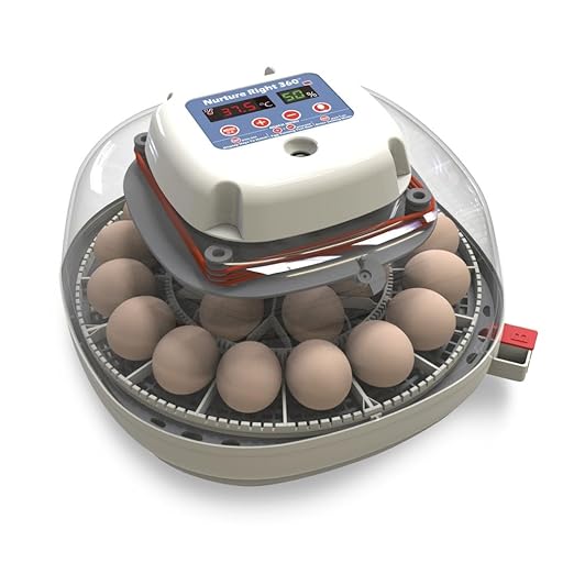 Harris Farms Nurture Right Egg Incubator for Hatching Chicks, Holds 12-22 Eggs, Automatic Turner with Temperature and Humidity Control, 360 Degree View with Clear Window, Incubator for Chickens by MannaPro