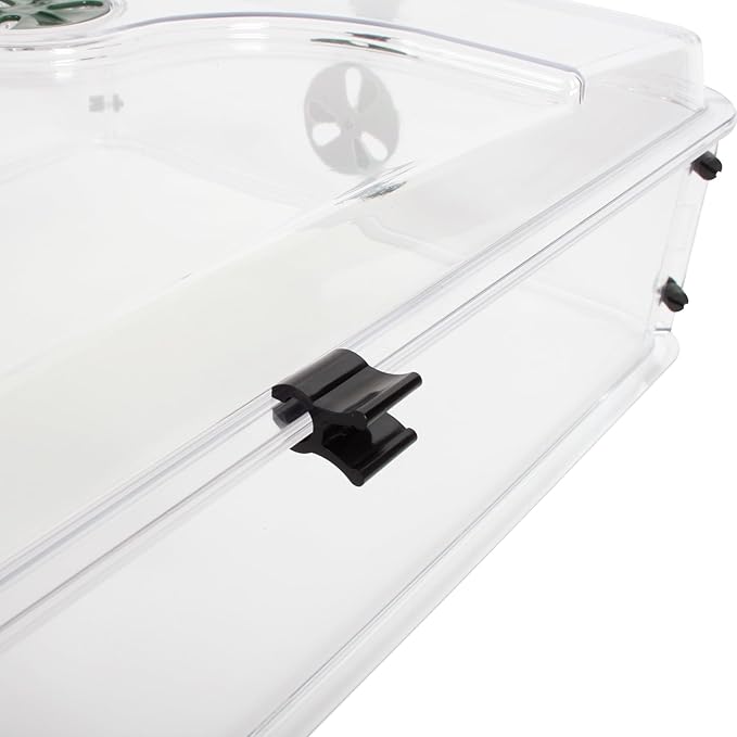 EarlyGrow 24" x 15" x 12.75" Domed Propagator with 2 Height Extenders and Locking Clip Set, Green - Image 3