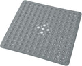 Anti-Slip Bathtub Shower mat, 20.8×20.8（Approximately 53×53cm） inch Soft Oversized Machine Washable Non-Slip Bathtub mat with Drainage Holes, Bathroom Floor Suction Cup.（1-Opaque Gray） by ERASILKEN-X