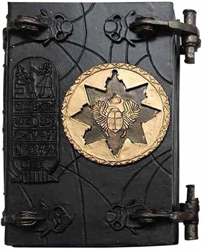 Book of the Dead Decorative Box - Egyptian Mummy Prop Replica with Hidden Storage Compartment, Resin Crafted Collectible (7.87x5.9x1.57 inches) by MUSM
