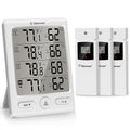 Geevon Indoor Outdoor Thermometer Wireless with 3 Remote Sensors, Temperature Humidity Monitor for Home with Comfort Indicator, Temp Alarm, Digital Hygrometer Thermometer Battery Powered by GEEVON