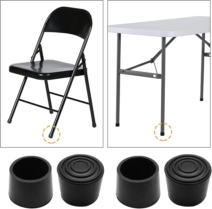 Piutouyar Round PVC Rubber Furniture Covers, 32mm / 1-1/4 Inches Table Chair Leg Tip Protectors, Non-Slip End Cap for Protect Surfaces, Black (16Pcs) - Image 5